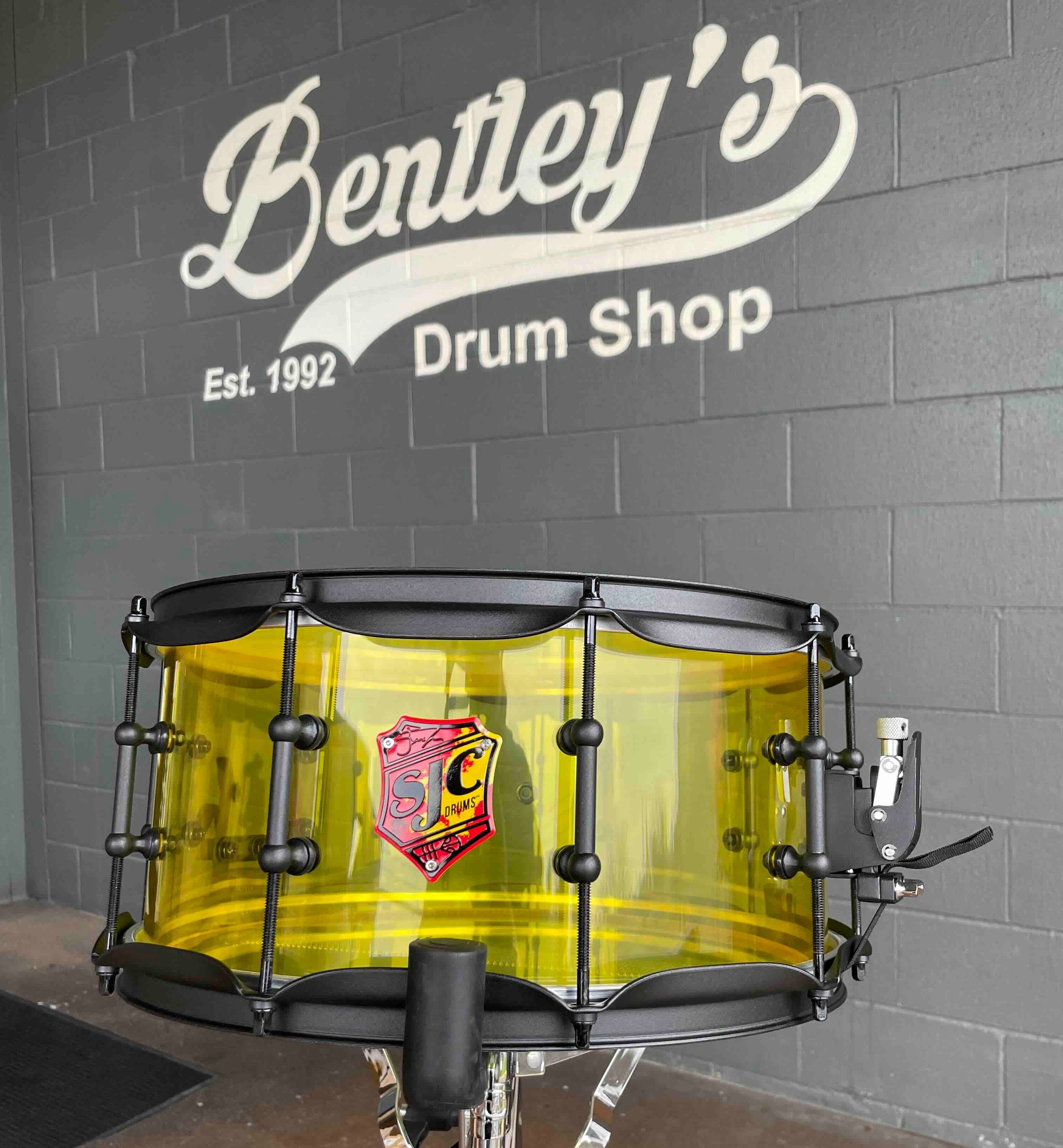 SJC Josh Dun Signature 'Torch' 6.5x14 Yellow Acrylic Snare Drum w/ Matte Black Hardware *IN STOCK*